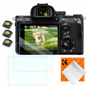 K&F Concept kijelzővédő üvegfólia 3db + vízszint jelző és 1db törlőkendő (KF-2194)