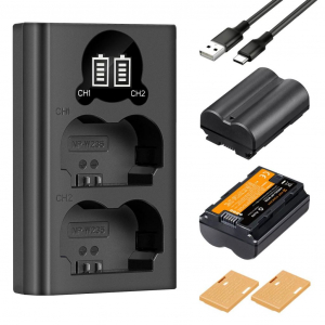K&F Concept NP-W235 hordozhat&oacute; dupla USB-C akkumul&aacute;tor t&ouml;ltő + 2db NP-W235 akkumul&aacute;tor 2200mAh (KF-28-0018)