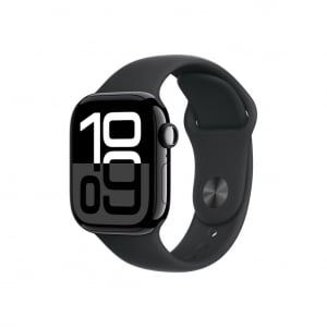 Apple Watch Series 10 (GPS + Cellular) 42mm kozmoszfekete alumíniumtok, fekete sportszíj S/M méret (MWX63QH/A)