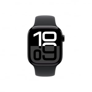 Apple Watch Series 10 (GPS + Cellular) 42mm kozmoszfekete alumíniumtok, fekete sportszíj S/M méret (MWX63QH/A)