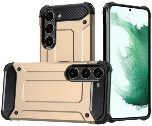 Gigapack Defender Samsung Galaxy S23 Plus (SM-S916) fémhatású tok aranyszínű-fekete (GP-135590)