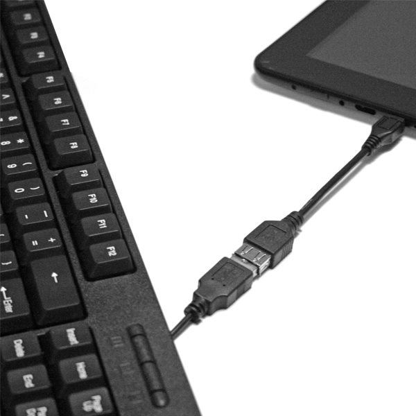 OMEGA OK-0T5 billentyűzet fekete USB-Micro USB adapter (OK05THU)