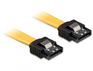 DeLock 82809 kábel SATA 6 Gb/s fém rögzítővel egyenes / egyenes kábel 50 cm