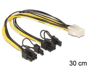 Delock 83433 PCI Express 6 pin female > 2 x 8 pin male 30 cm kábel