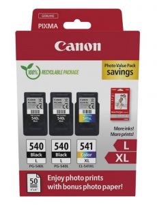 Canon PG-540L x2 + CL-541XL tintapatron + 50db fot&oacute; pap&iacute;r multipack (5224B015)