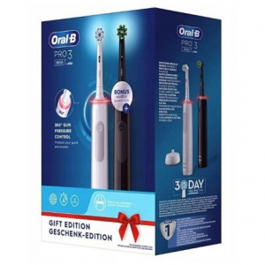 Braun Oral-B PRO 3 3900 elektromos fogkefe szett fekete, fehér