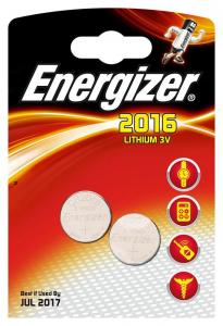 Energizer gombelem 3V CR2016 (2db/csomag)  (7638900248340)