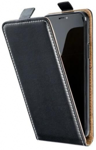 Gigapack Xiaomi Poco C65 bőr hatású lefelé nyíló fliptok fekete (GP-154087)