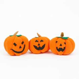 Family Halloween-i textil tök dekoráció 10x10x11cm, 3db/csomag (58338)