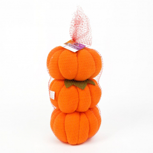 Family Halloween-i textil tök dekoráció 13x13x14cm, 3db/csomag (58339)