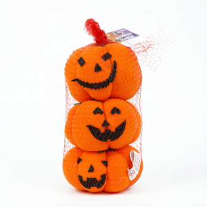 Family Halloween-i textil tök dekoráció 10x10x11cm, 3db/csomag (58338)