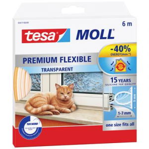 Tesa  PREMIUM FLEXIBLE (05417-00200-02) Tömítőszalag moll® Átlátszó (H x Sz) 6 m x 9 mm 1 db