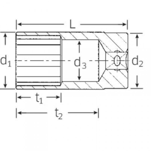Stahlwille  51 10 (03020010) K&uuml;lső hatlap Dug&oacute;kulcs bet&eacute;t 10 mm 1/2 (12,5 mm)