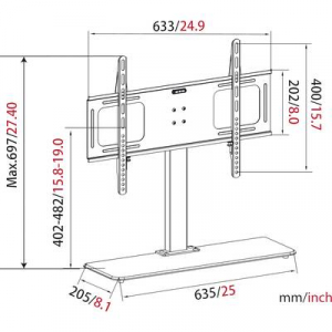 My Wall  (HP 2 DL) TV talp 81,3 cm (32) - 165,1 cm (65) Merev, Padlóállvány
