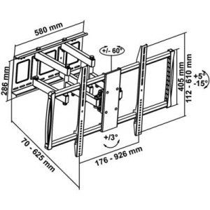 My Wall  (HP 24 L) TV fali tart&oacute; 152,4 cm (60) - 254,0 cm (100) D&ouml;nthető + forgathat&oacute;