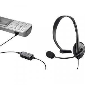 Renkforce Vezetékes telefon headset, 2,5 mm-es jack, mono, fekete,  On Ear (RF-4628709)