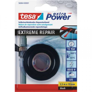 Tesa  EXTREME REPAIR (56064-00001-00) Repair tape &reg; extra Power Fekete (H x Sz) 2.5 m x 19 mm 1 db
