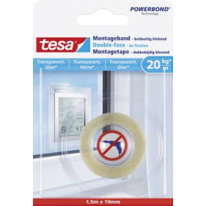 Tesa  GLASS (77740-00000-00) R&ouml;gz&iacute;tő szalag &reg; Powerbond &Aacute;tl&aacute;tsz&oacute; (H x Sz) 1.5 m x 19 mm 1 db