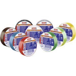Tesa  (53988-00135-00) Szigetelőszalag ® Professional Barna, Zöld, Sárga, Fehér, Szürke, Kék, Piros, Fekete, Fekete (H x Sz) 10 m x 15 mm 10 db