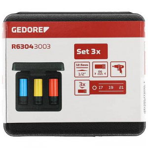Gedore RED  R63043003 Erő dug&oacute;kulcs bet&eacute;t k&eacute;szlet 3 r&eacute;szes (3300578)