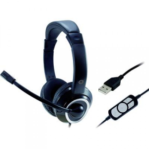 Conceptronic  POLONA 01B Telefon Over Ear headset Vezet&eacute;kes Stereo Fekete T&aacute;vir&aacute;ny&iacute;t&oacute;, Hangerő szab&aacute;lyoz&aacute;s, Mikrofon n&eacute;m&iacute;t&aacute;s ((POLONA01B)