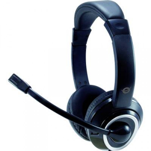 Conceptronic  POLONA 01B Telefon Over Ear headset Vezet&eacute;kes Stereo Fekete T&aacute;vir&aacute;ny&iacute;t&oacute;, Hangerő szab&aacute;lyoz&aacute;s, Mikrofon n&eacute;m&iacute;t&aacute;s ((POLONA01B)