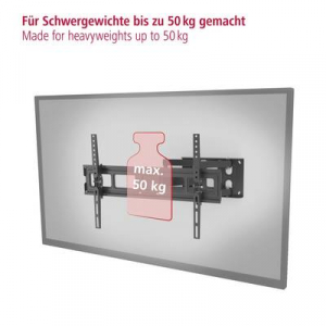 aha Elektronik  TV-Wandhalterung, vollbeweglich, 213 cm (84), Scherenarm, Schwarz TV fali tartó Dönthető, Billenthető 81,3 cm (32) - 213,4 cm (84) Csu