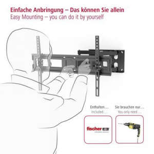 aha Elektronik  TV-Wandhalterung, vollbeweglich, 213 cm (84), Scherenarm, Schwarz TV fali tartó Dönthető, Billenthető 81,3 cm (32) - 213,4 cm (84) Csu