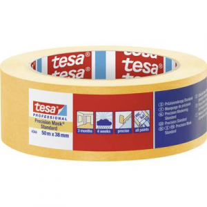 Tesa  PRECISION STANDARD (04344-00001-00) Krepp szalag Pr&auml;zisionskrepp&reg; S&aacute;rga (H x Sz) 50 m x 38 mm 1 db
