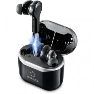 Renkforce  RF-NCE-500 In Ear fejhallgató Bluetooth® Fekete Noise Cancelling Headset, Hangerő szabályozás (RF-4599066)