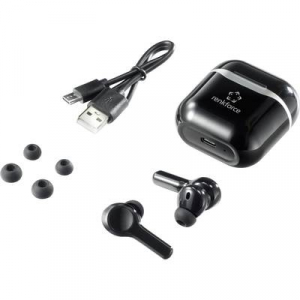 Renkforce  RF-NCE-500 In Ear fejhallgató Bluetooth® Fekete Noise Cancelling Headset, Hangerő szabályozás (RF-4599066)