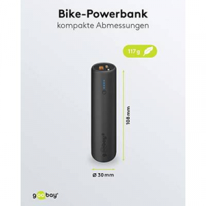 Goobay  (60656) Powerbank 5000 mAh L&iacute;tiumion Fekete &aacute;llapotjelző, LED-es zsebl&aacute;mpa