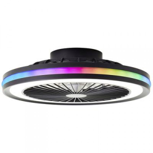 Brilliant LED mennyezeti lámpa ventilátorral 40 W 46,5 cm fekete,  (G99280/06) Palmero
