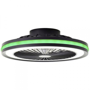 Brilliant LED mennyezeti lámpa ventilátorral 40 W 46,5 cm fekete,  (G99280/06) Palmero