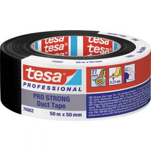 Tesa  Duct Tape PRO-STRONG (74662-00002-00) Repair tape Fekete (H x Sz) 50 m x 50 mm 1 db