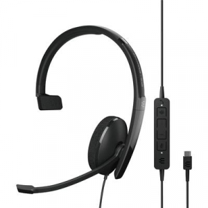 EPOS  Headset Telefon On Ear headset Vezetékes Mono Fekete Noise Cancelling Hangerő szabályozás, Mikrofon némítás (1000903)