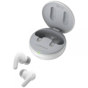 LG  TONE Free DT90Q In Ear fejhallgató Bluetooth® Stereo Fehér Noise Cancelling, mikrofon zajelnyomás Headset, Töltőtok (TONE-DT90Q.CDEULWH)