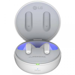 LG  TONE Free DT90Q In Ear fejhallgató Bluetooth® Stereo Fehér Noise Cancelling, mikrofon zajelnyomás Headset, Töltőtok (TONE-DT90Q.CDEULWH)