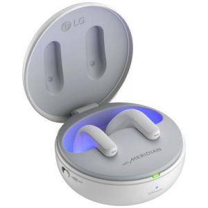 LG  TONE Free DT90Q In Ear fejhallgató Bluetooth® Stereo Fehér Noise Cancelling, mikrofon zajelnyomás Headset, Töltőtok (TONE-DT90Q.CDEULWH)