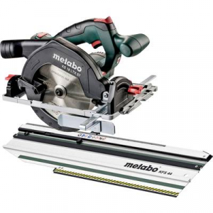 Metabo  SET KS 18 LTX 57 Akkus kézi körfűrész Vágási mélység max. (90°) 57 mm akku nélkül, Hordtáskával, kihajtható sínnel, párhuzamos ütközővel 18 V