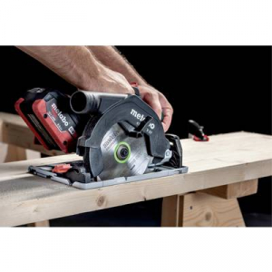 Metabo  SET KS 18 LTX 57 Akkus kézi körfűrész Vágási mélység max. (90°) 57 mm akku nélkül, Hordtáskával, kihajtható sínnel, párhuzamos ütközővel 18 V