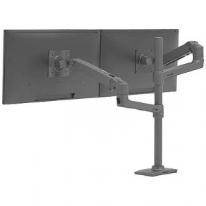 Ergotron  LX Dual Arm Stacking Tall Desk Mount 2 részes Monitor asztali tartó 38,1 cm (15) - 101,6 cm (40) Fekete Állítható magasságú, Forgatható, Dön