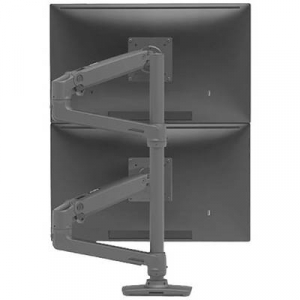 Ergotron  LX Dual Arm Stacking Tall Desk Mount 2 részes Monitor asztali tartó 38,1 cm (15) - 101,6 cm (40) Fekete Állítható magasságú, Forgatható, Dön