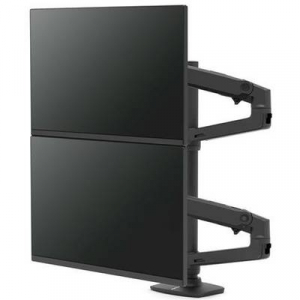Ergotron  LX Dual Arm Stacking Tall Desk Mount 2 részes Monitor asztali tartó 38,1 cm (15) - 101,6 cm (40) Fekete Állítható magasságú, Forgatható, Dön