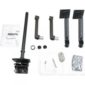 Ergotron  LX Dual Arm Stacking Tall Desk Mount 2 részes Monitor asztali tartó 38,1 cm (15) - 101,6 cm (40) Fekete Állítható magasságú, Forgatható, Dön