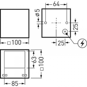 Trilux  Skeo Q-W1-D #(6927040) (6927040) LED-es fali lámpa 8 W LED Antracit