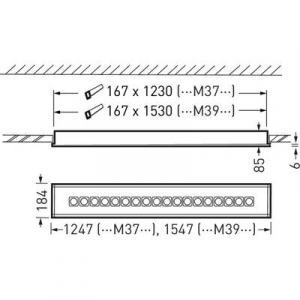 Trilux  (7625040) Creavo M37 #(7625040) LED-es mennyezeti l&aacute;mpa LED 19 W Feh&eacute;r
