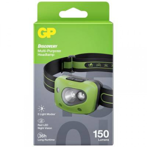 GP Discovery  (GPDISHLCH43BL027) LED Fejl&aacute;mpa Elemekről &uuml;zemeltetett 150 lm 36 &oacute;ra (GPDISHLCH43BL027)