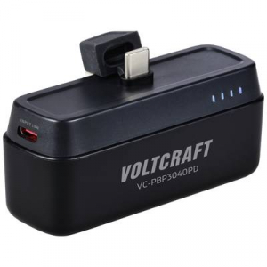 VOLTCRAFT  VC-PBP3040PD Powerbank 4500 mAh Power Delivery L&iacute;tiumion Fekete (matt) &aacute;llapotjelző (VC-15076620)