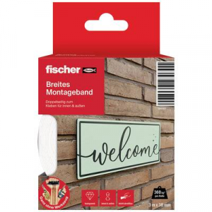 Fischer  GOW (560901) R&ouml;gz&iacute;tő szalag Feh&eacute;r (H x Sz) 3 m x 38 mm 1 db